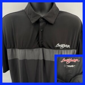 Barrett Jackson Signature Series Mens XL Black Grey Polo Shirt Golf Performance